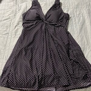 Miracle suit swim dress, black with white polkadots, size 14.